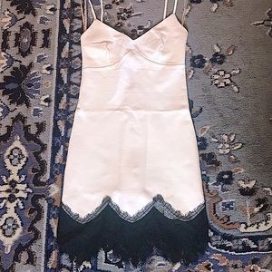 White Mini Dress w/ Lace Hem - LIKE NEW